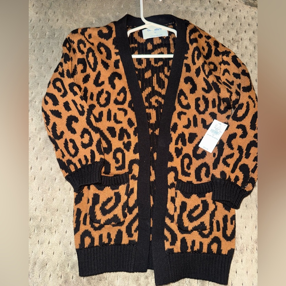 BRAND NEW! FINAL SALE! Little Girls Size 5 Leopard Print Cardigan Sweater